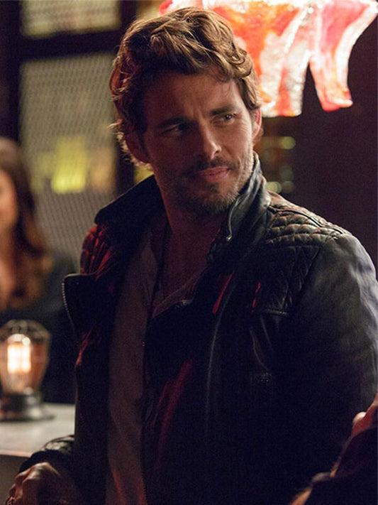 The D Train 2015 James Marsden Quilted Black Leather Jacket