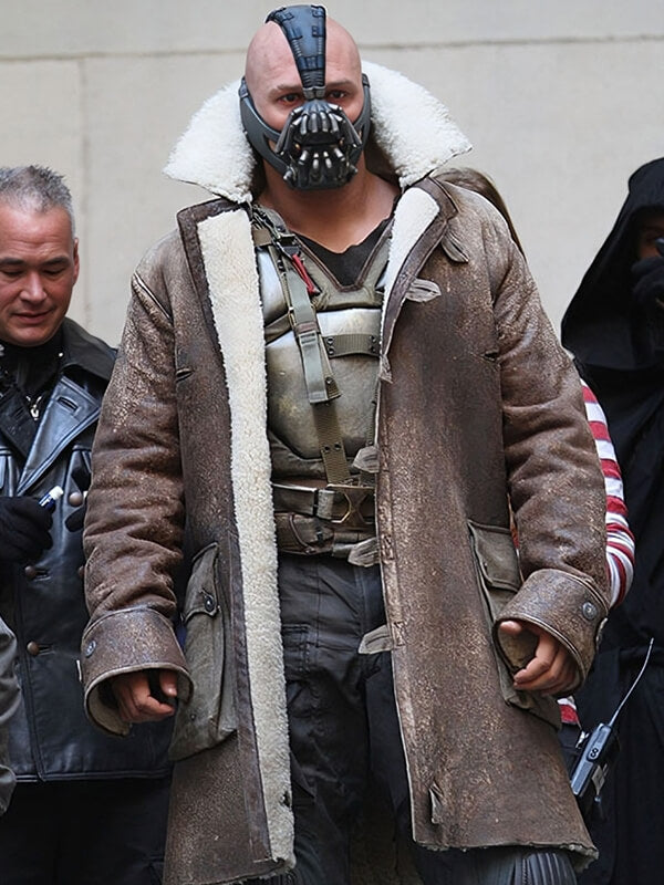  The Dark Knight 2012 Tom Hardy  Brown Waxed Leather Coat