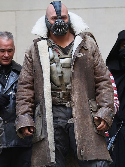  The Dark Knight 2012 Tom Hardy  Brown Waxed Leather Coat