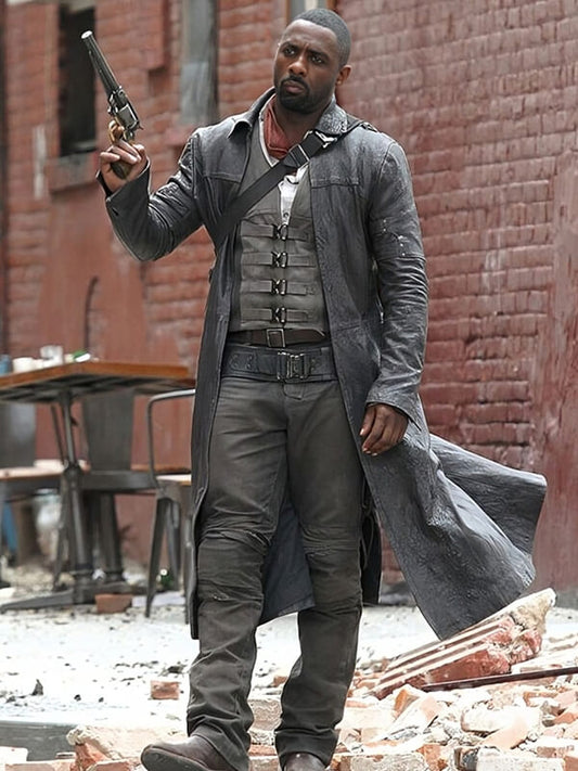 The Dark Tower 2017 Idris Elba Black Leather Long Coat