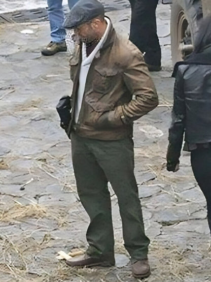 The Expendables 2 2012 Jason Statham Brown Leather Jacket 
