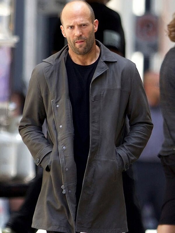 The Fate Of The Furious 2017 Jason Statham Black Leather Coat