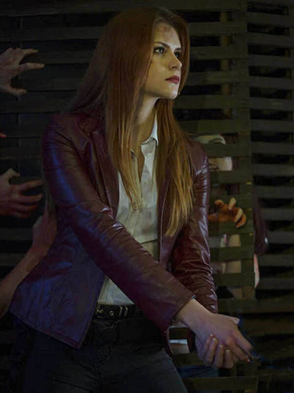 The Final Chapter 2016 Ali Larter Maroon Leather Blazer