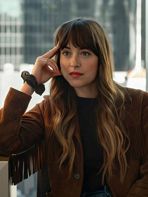 The High Note 2020 Dakota Johnson Brown Suede Leather Jacket