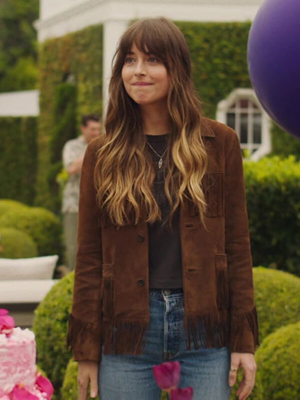 The High Note 2020 Dakota Johnson Brown Suede Leather Jacket