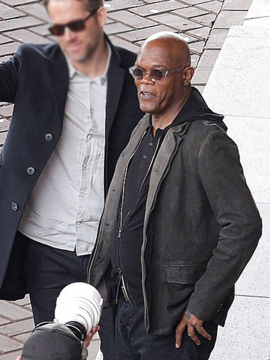 The Hitman's Wife's Bodyguard 2021 Samuel . L Jackson Suede Leather jacket