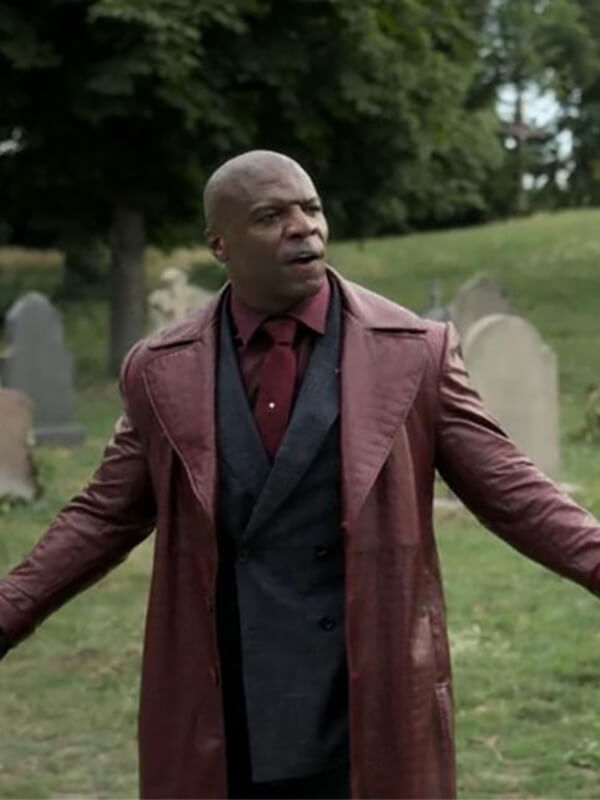 The Killer Game 2024 Terry Crews Maroon Long Coat