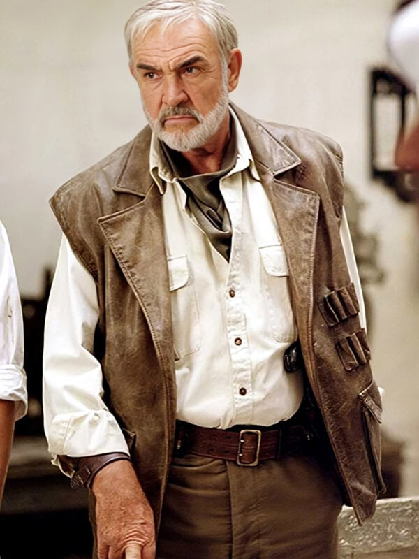 The League of Extraordinary Gentlemen Scean Connery Brown Waxed Leather Vest