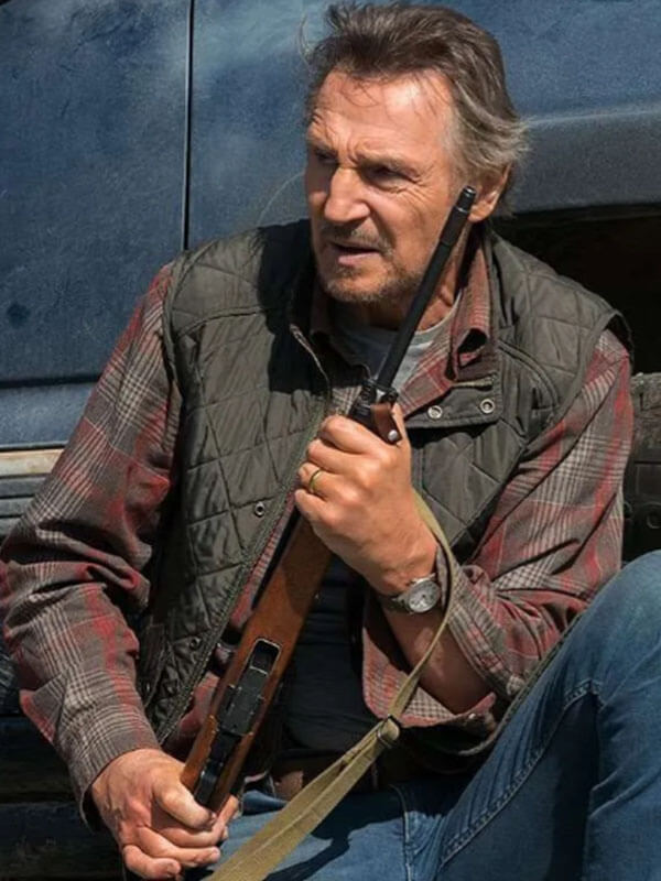 The Marksman 2021 Liam Neeson Black Puffer Vest