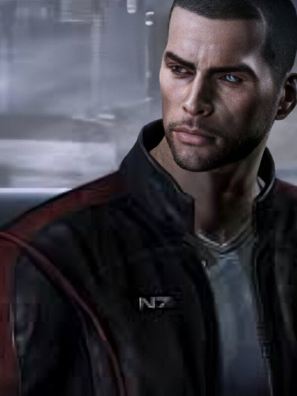  The Mass Effect 3 2012 N7 Black Leather Jacket 