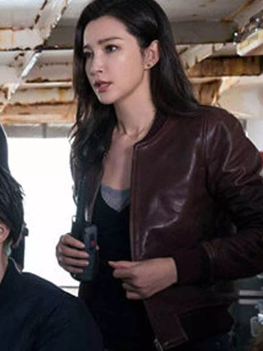 The Meg 2018 Bingbing Li Black Leather Jacket