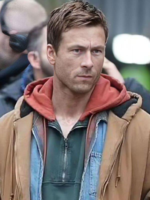 The Running Man 2025 Glen Powell Brown Jacket