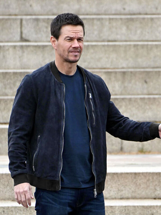 The Union 2024 Mark Walhberg Blue Suede Leather Jacket