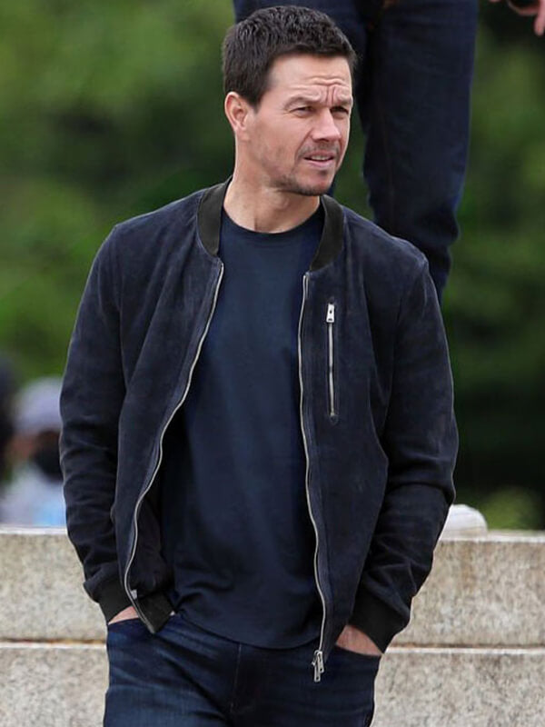 The Union 2024 Mark Walhberg Blue Suede Leather Jacket