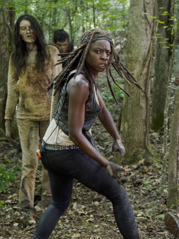 The Walking Dead 2010 Danai Gurira Brown Leather Vest