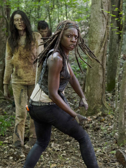 The Walking Dead 2010 Danai Gurira Brown Leather Vest