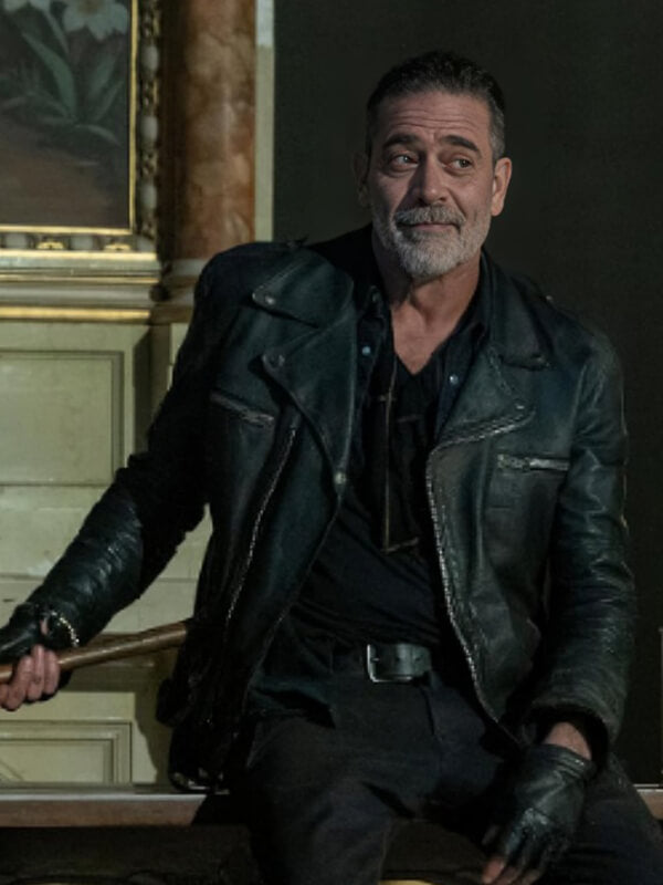 The walking dead 2023 Jeffrey Dean Morgan Black Leather Jacket