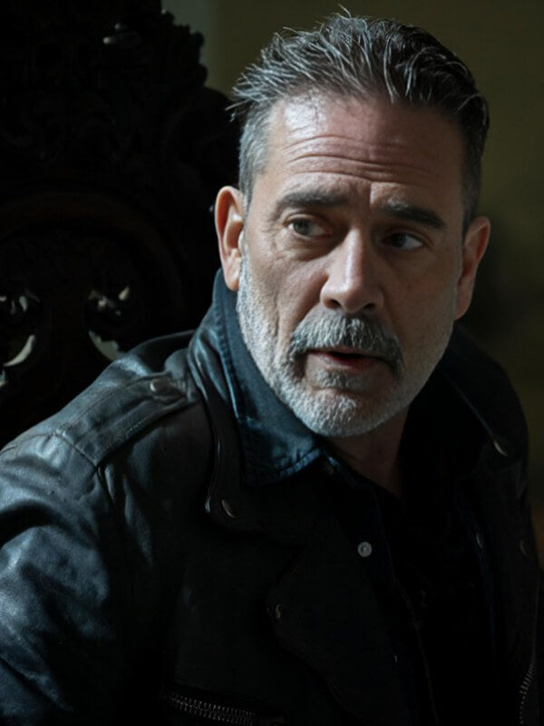The walking dead 2023 Jeffrey Dean Morgan Black Leather Jacket