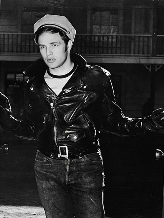 The Wild One 1953 Marlon Brando Black Leather Jacket