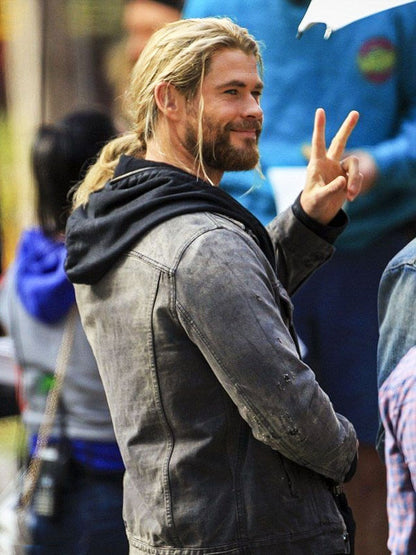 Thor Odinson Thor Ragnarok Grey Denim Jacket