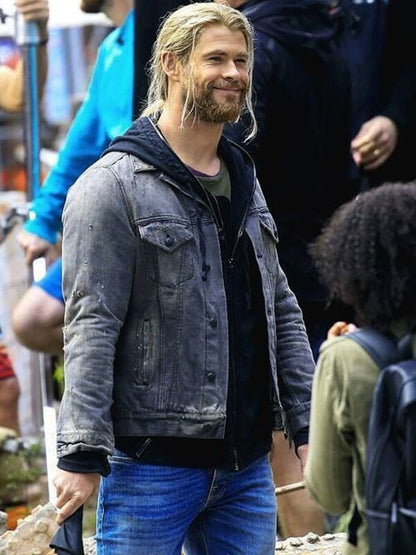 Thor Odinson Thor Ragnarok Grey Denim Jacket
