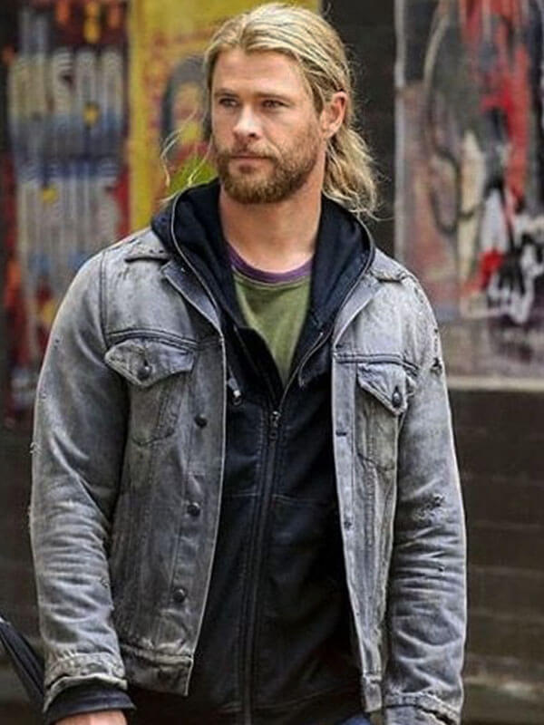 Thor Odinson Thor Ragnarok Grey Denim Jacket