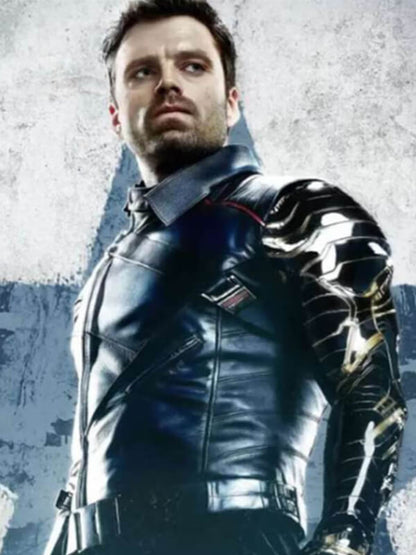 Thunderbolts 2025 Sebastian Stan Black Leather Jacket