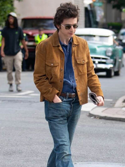 Timothee Chalamet A Complete Unknown 2025 Brown Suede Jacket