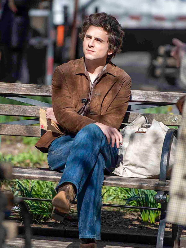 Timothee Chalamet A Complete Unknown 2025 Camel Suede Jacket