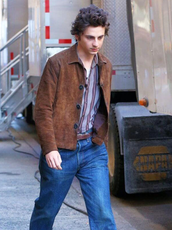 Timothee Chalamet A Complete Unknown 2025 Camel Suede Jacket