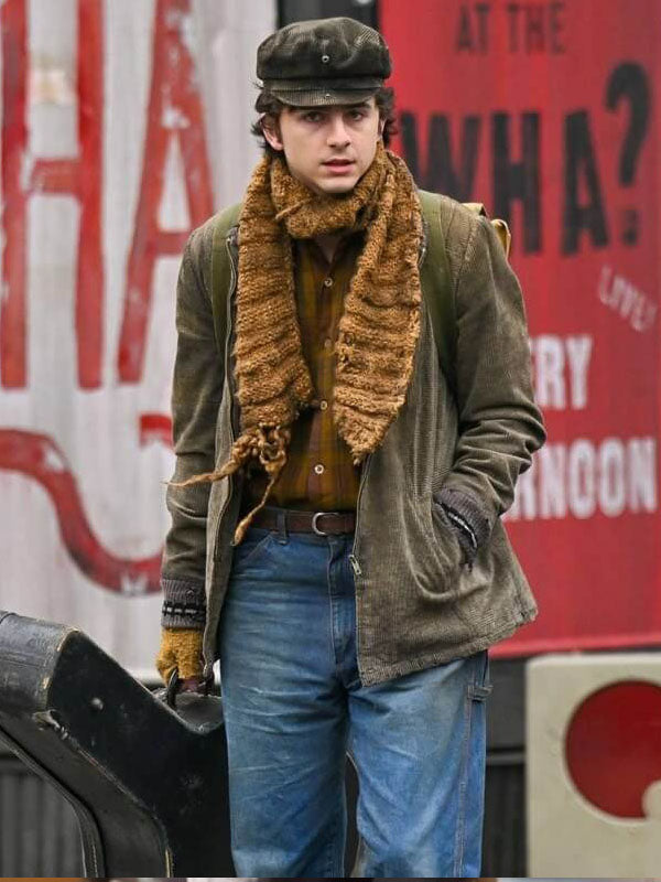 Timothee Chalamet A Complete Unknown 2025 Green Corduroy Jacket