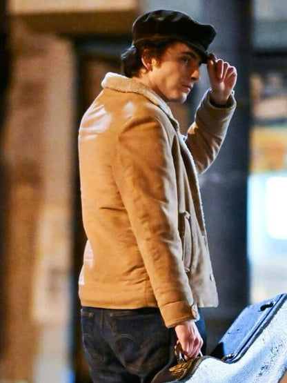 Timothee Chalamet A Unknown Man 2025 Tan Suede Jacket