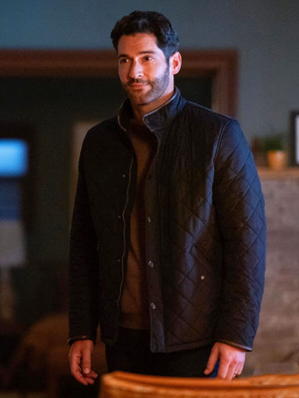 Tom Ellis Tell Me Lies Season 03 Black Quilted Jacket