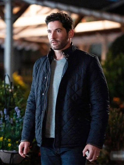 Tom Ellis Tell Me Lies Season 03 Black Quilted Jacket