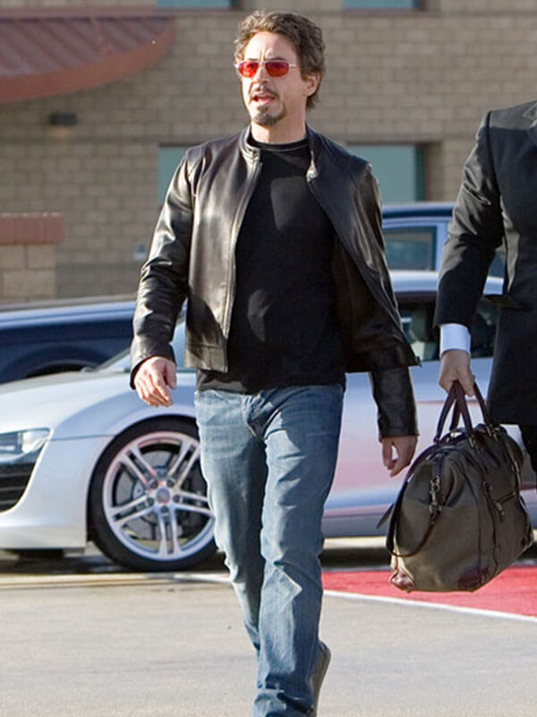 Tony Stark Iron Man 2008 Black Leather Jacket