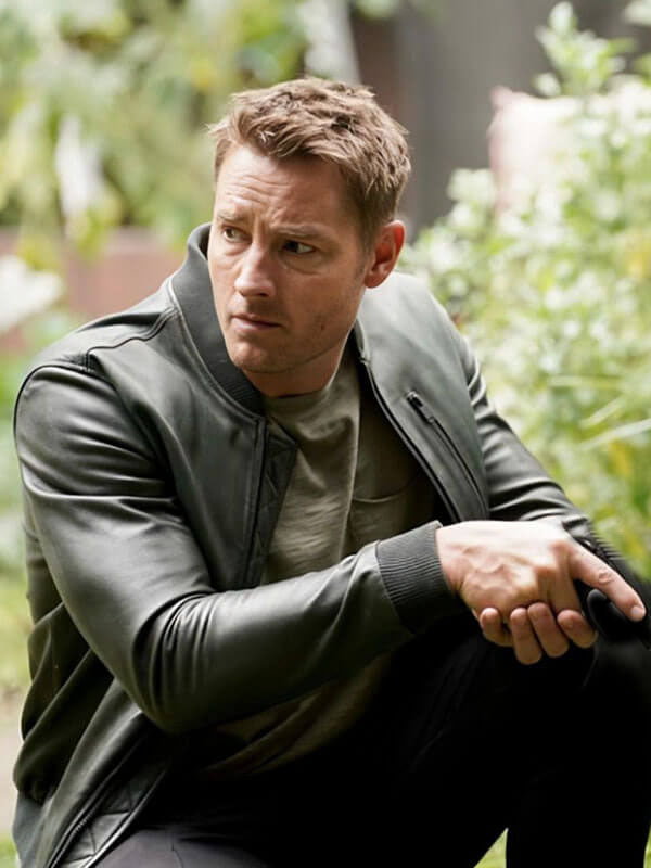Trackder 2024 Justin Hartley Green Leather Jacket
