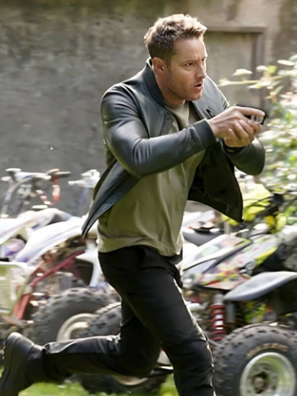 Trackder 2024 Justin Hartley Green Leather Jacket
