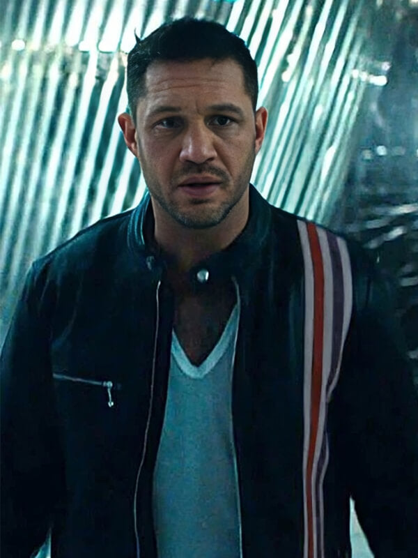 Venom Let There Be Carnage 2021 Tom Hardy Striped jacket  Leather jacket
