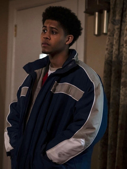 Victor Aguilar The Penguin Season 01 Blue Polyester Jacket