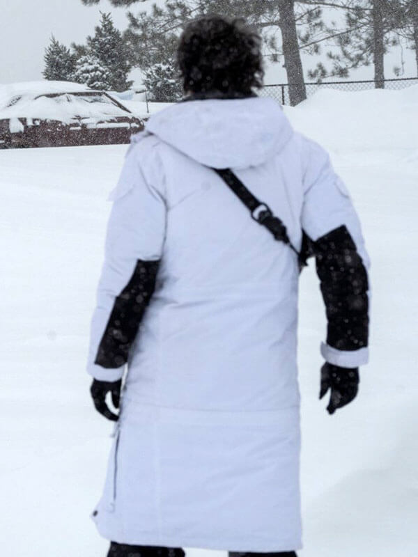 Walton Goggins Fatman White Puffer Coat