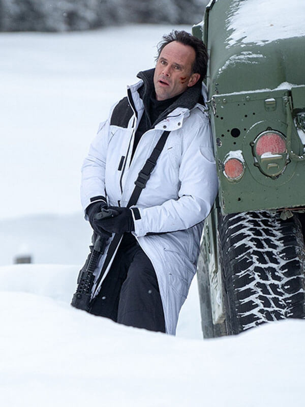 Walton Goggins Fatman White Puffer Coat