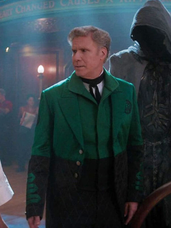 Will Ferrell Spirited Green And Black Quilted Coat