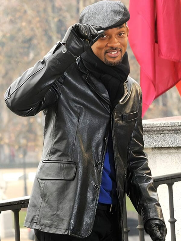 Will Smith Black Leather Blazer 