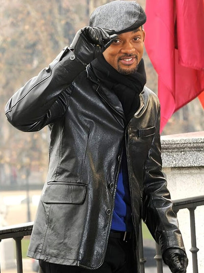 Will Smith Black Leather Blazer 