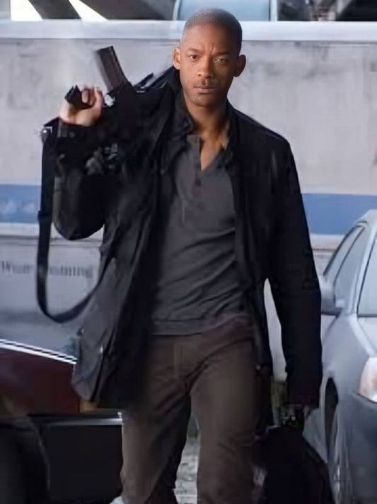 Will Smith  I am Legend 2007 Black Leather Jacket