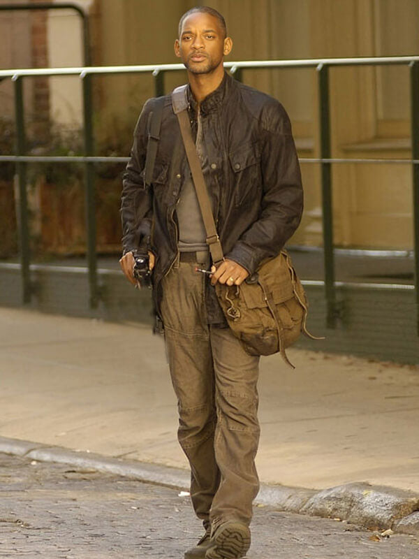 Will Smith  I am Legend 2007 Black Leather Jacket