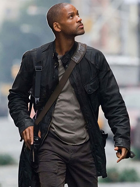 Will Smith  I am Legend 2007 Black Leather Jacket