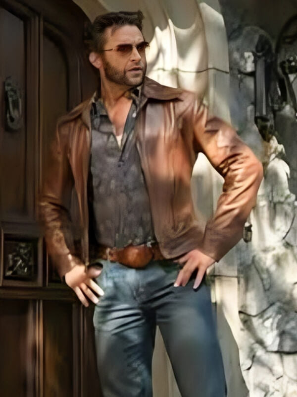 X Men Days of Future Past 2014 Hugh Jackman Brown Leather Jacket