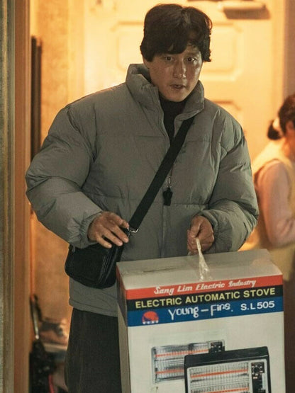 Yang Gwan When Life Gives You Tangerine Grey Puffer Jacket