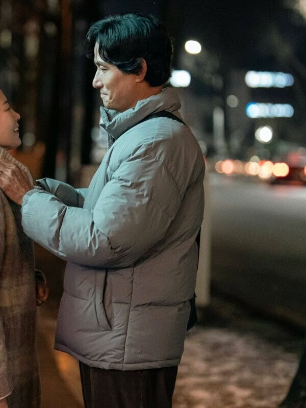 Yang Gwan When Life Gives You Tangerine Grey Puffer Jacket